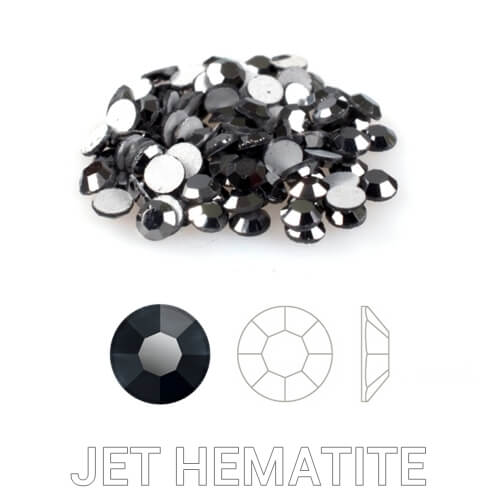 Profinails kristálykõ tégelyben 50 db Jet Hematite s3