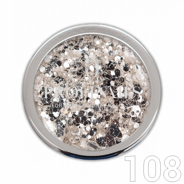 Profinails Pure Silver glitter 3g No.108 (ezüst árnyalat)