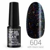 Profinails   Top Gél Glitter Glaze fixálásmentes LED/UV fényzselé 6g No. 604