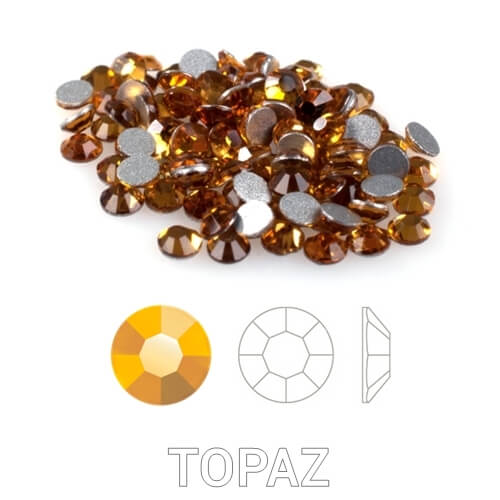 Profinails crystal rhinestones in a jar 12 pcs. Topaz s30