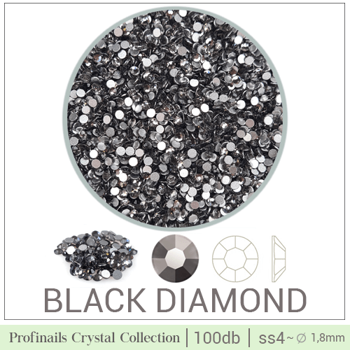 Profinails kristálykõ tégelyben 100 db Black Diamond s4