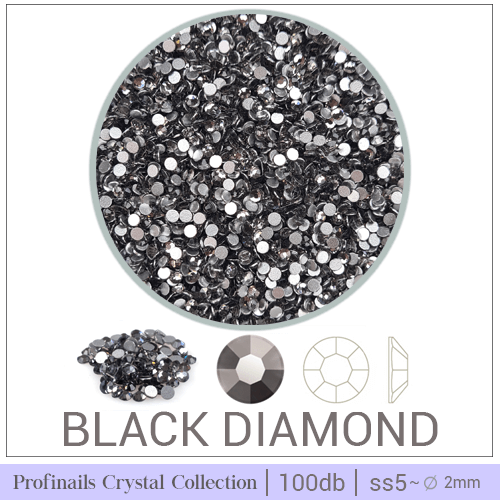 Profinails kristálykõ tégelyben 100 db Black Diamond s5