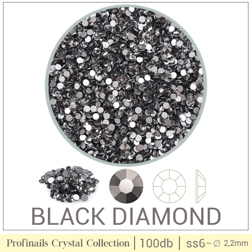 Profinails Crystal Rhinestones in a Jar 100 pcs Black Diamond s6