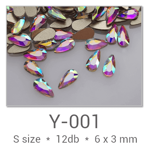 Profinails Shaped Rhinestones #Y-001 Crystal AB 12 pcs (6x3 mm Drop)