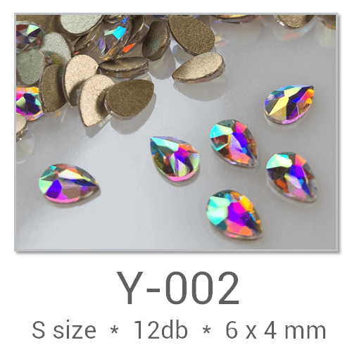 Profinails Shaped Rhinestones #Y-002 Crystal AB 12 pcs (6x4 mm Drop)