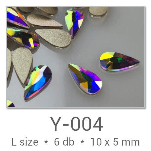 Profinails Shaped Rhinestones #Y-004 Crystal AB  6 pcs (10x5 mm Drop)