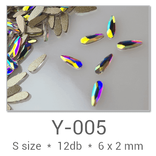 Profinails Shaped Rhinestones #Y-005 Crystal AB 12 pcs (6x2 mm Drop)