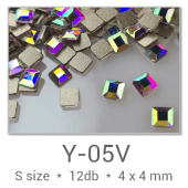 Profinails forma strasszkövek #Y-05V Crystal AB 12 db (4x4 mm)