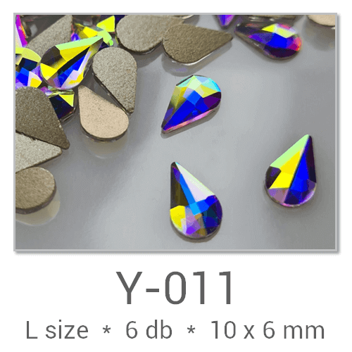 Profinails Shaped Rhinestones #Y-011 Crystal AB  6 pcs (10x6 mm Drop)