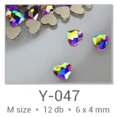 Profinails forma strasszkövek #Y-047 Crystal AB 12 db (6x4 mm szív)