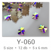 Profinails forma strasszkövek #Y-060 Crystal AB 12 db (6x5 mm maci)
