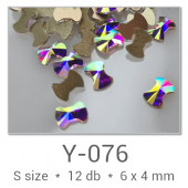 Profinails forma strasszkövek #Y-076 Crystal AB 12 db (6x4 mm masni)