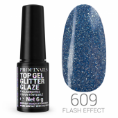 Profinails Top Gél Glitter Glaze Flash Effekt fixálásmentes LED/UV fényzselé 6g No. 609