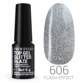 Profinails Top Gél Glitter Glaze Flash Effekt fixálásmentes LED/UV fényzselé 6g No. 606