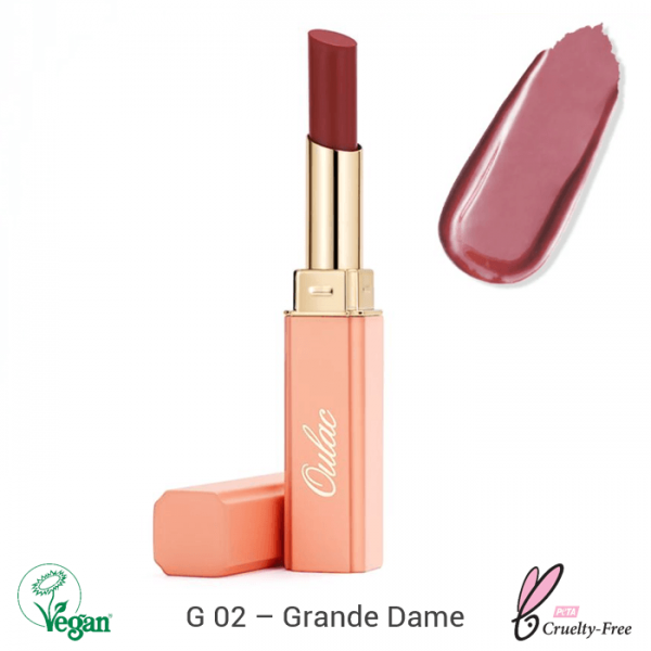 Oulac Moisture Shine Lipstick ajakrúzs 2.2g No. 02 Grande Dame
