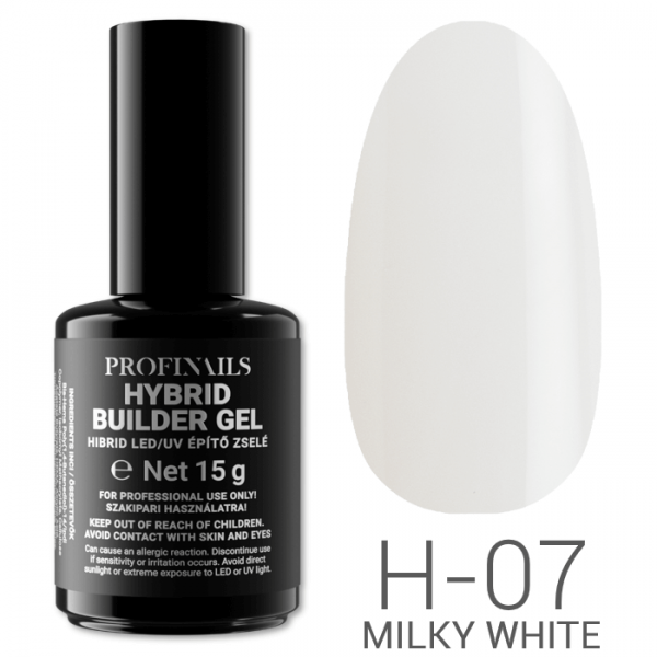 Gel hibrid pentru constructia unghiilor artificiale Profinails 15 g H-07 Milky White